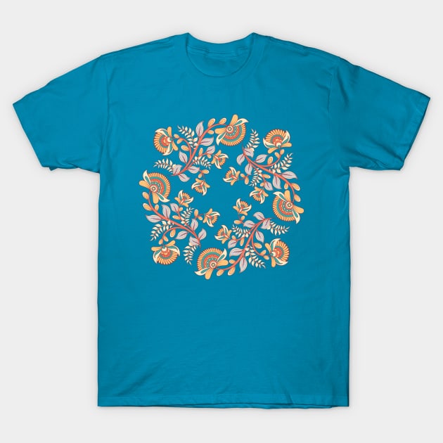 Kalamkari Composition T-Shirt by JunkyDotCom